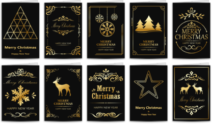 Biglietti Auguri<br>"BLACK COLLECTION"<br>10 pezzi - #1