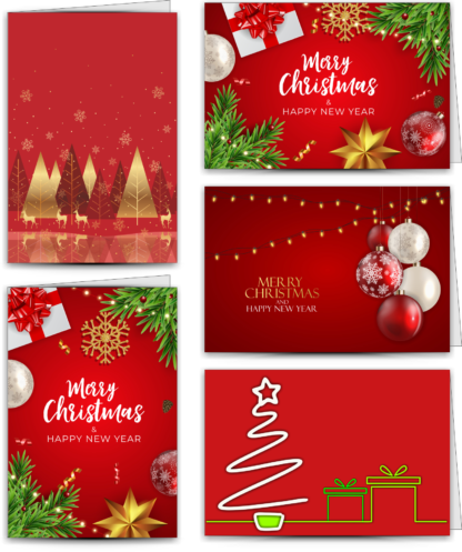 Biglietti Auguri<br>"RED COLLECTION"<br>10 pezzi - #3