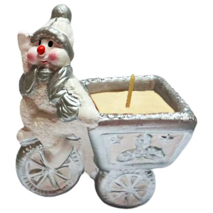 Candeline Natalizie<br>Pupazzo neve ciclista<br>segnaposto 8 pezzi - immagine 4