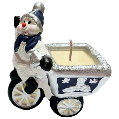 Candeline Natalizie<br>Pupazzo neve ciclista<br>segnaposto 8 pezzi - immagine 2