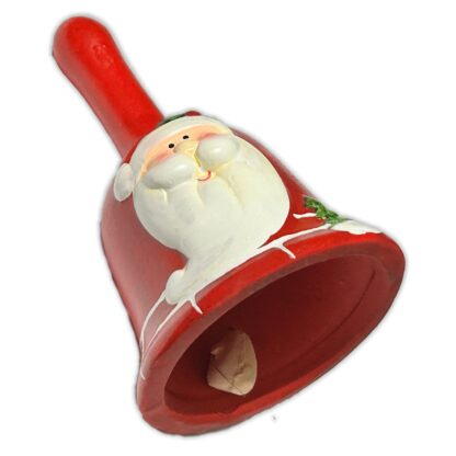 Campanella Natalizia<br>in Ceramica Rossa<br>decorazione artigianale - immagine 3