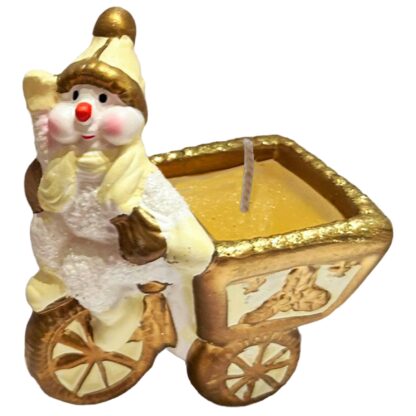 Candeline Natalizie<br>Pupazzo neve ciclista<br>segnaposto 8 pezzi - immagine 3